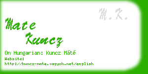 mate kuncz business card