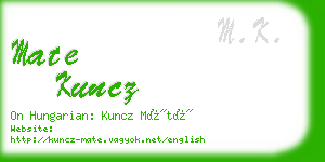 mate kuncz business card